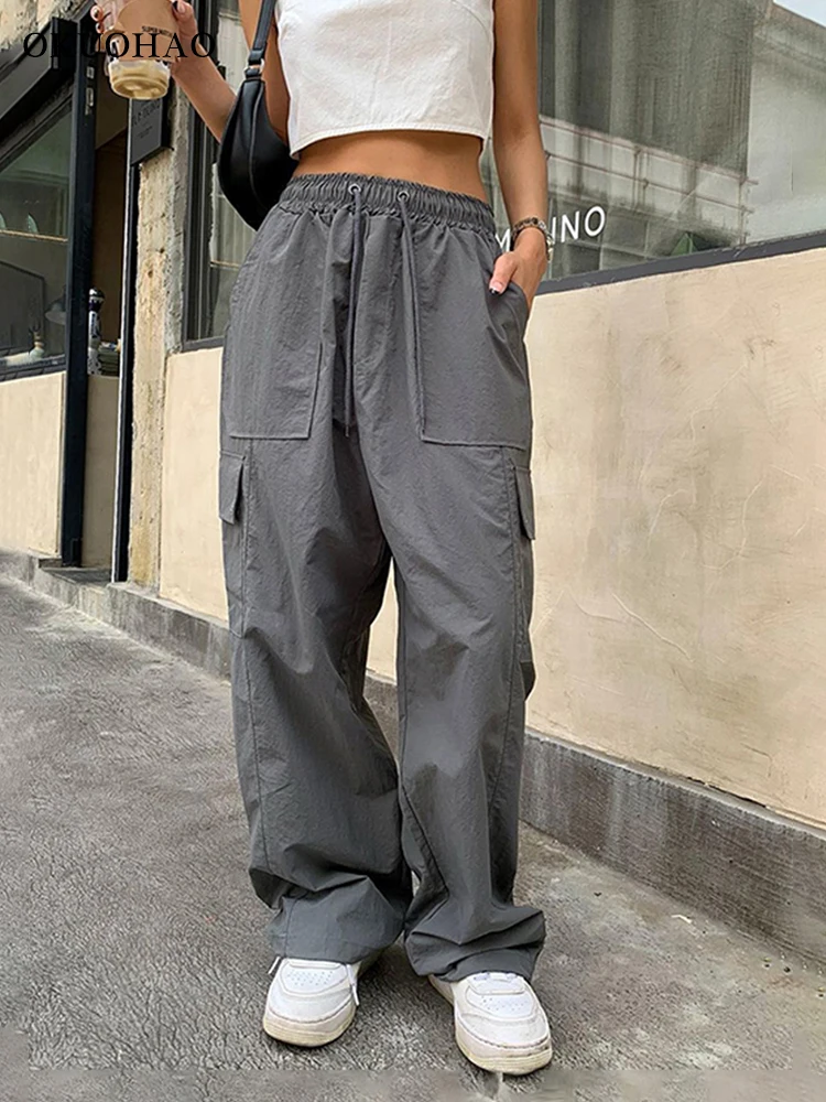 Women's Y2k Cargo Pants Joggers Lightweight Quick Dry Outdoor Summer Casual  Sweatpants Elastic Waist Pockets Baggy Trousers - AliExpress