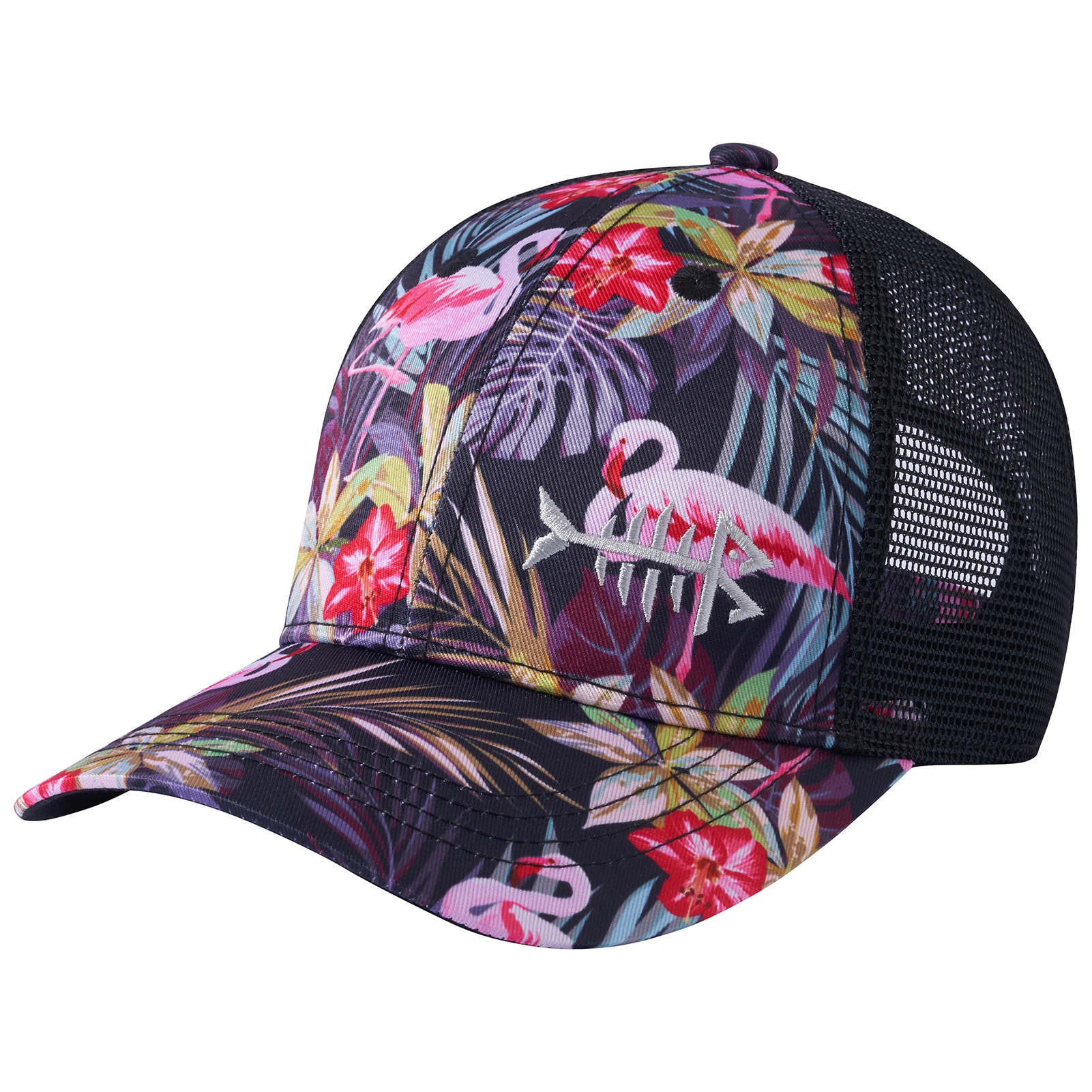 Bassdash Altimate Fishing Golf Hat Mesh Back For Men Women Adjustable Baseball Trucker Peaked Cap Flamingo Camouflage Print baseball caps golf caps