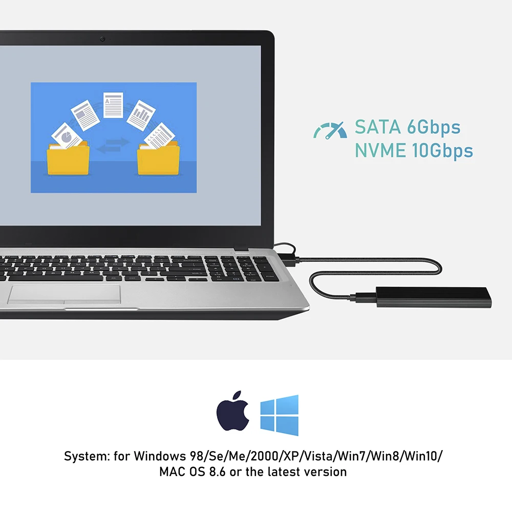 M.2 SSD Case Adapter For NVME PCIE NGFF SATA