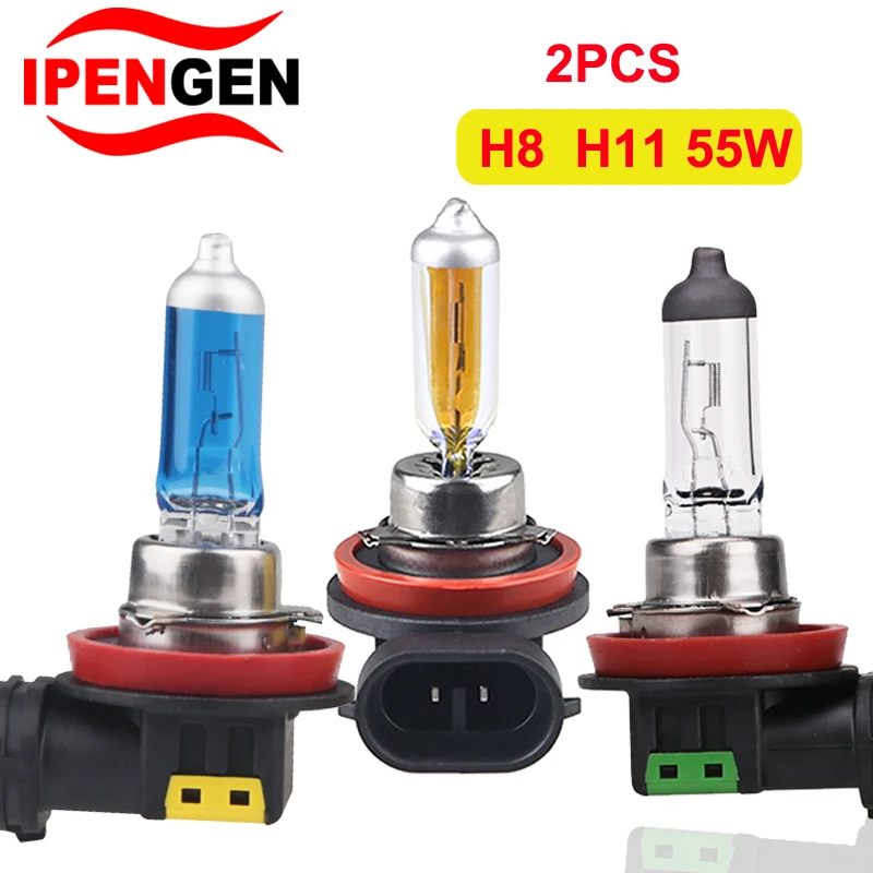 2PcsH8H11CarHeadlight12V55WSuperBrightWhiteLightsHalogen