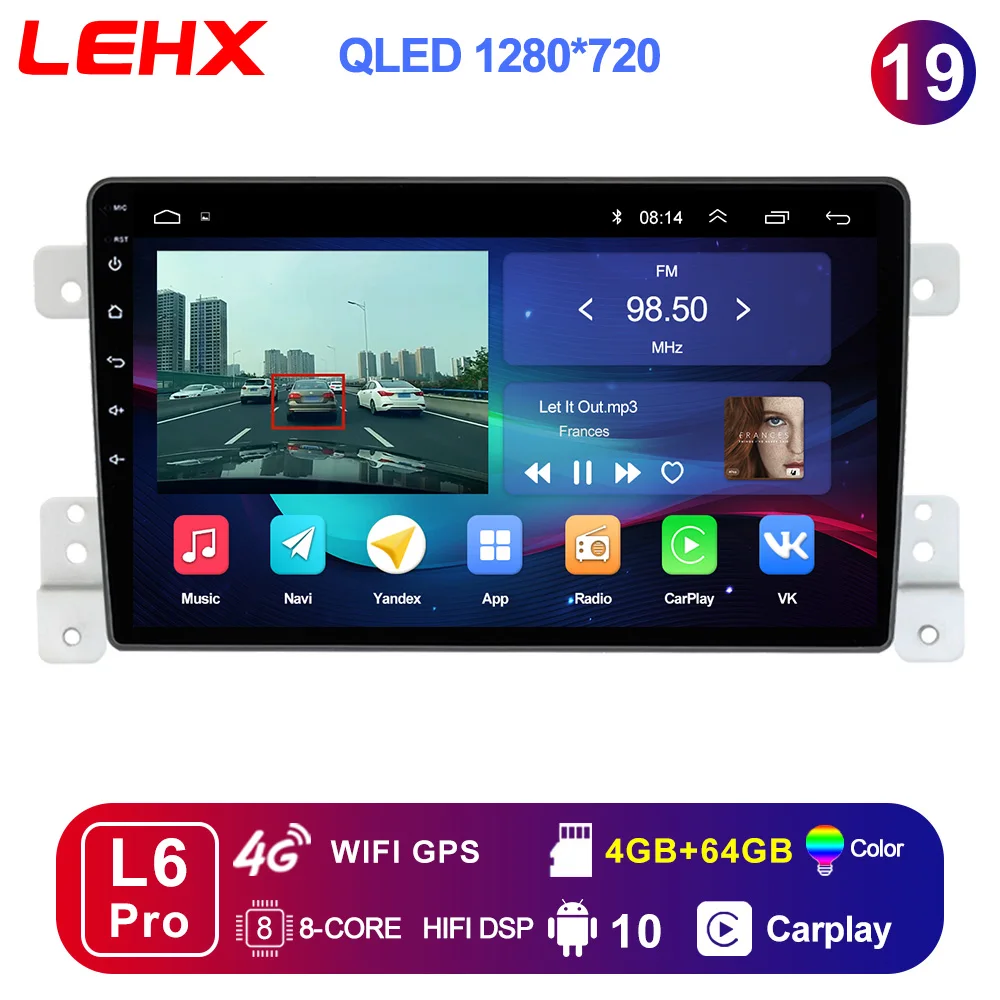 car with movie player LEHX L6Pro 2 DIN Android 10 Autoradio Car Radio Multimedia Video player For Suzuki Grand Vitara 3 2005 - 2015 Carplay gps dvd headrest blu ray player Car Multimedia Players