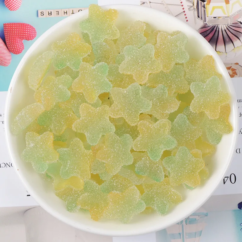 15pcs Slime Charms Soft Candy Resin Star Additives Supplies DIY Kit Filler Decor For Fluffy Clear Cloud Slime Clay 18mm 6