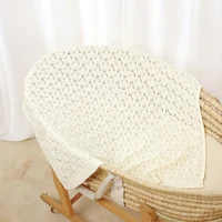 Tricot bébé couverture coton 90*70CM enfant en bas âge lange d'emmaillotage doux Plaid nouveau-né garçons infantile filles literie couette mode solide sac de nuit 2