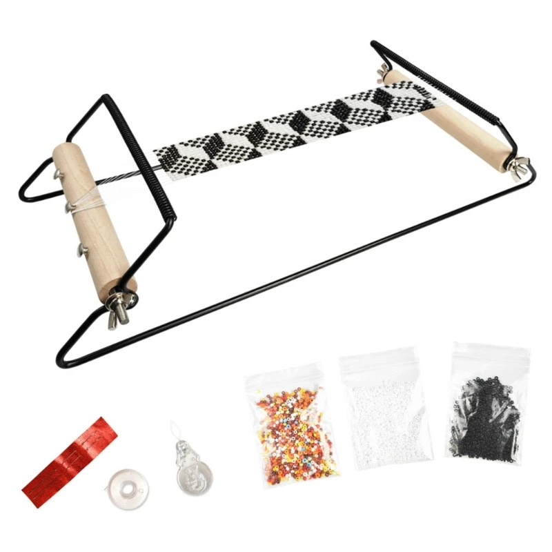 

N58F Large Metal Frame Beads Bead Weaving Machine Durable DIY Jewelry Tool