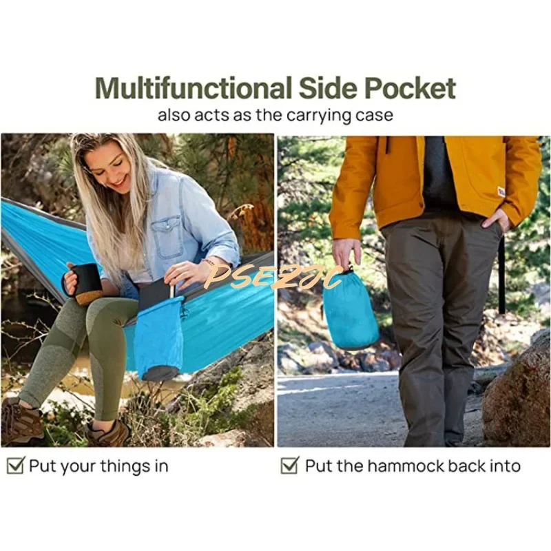 Outdoor Camping Single and Two Person Portable Parachute Cloth Color Matching Hammock 270 * 140cm camping hammock outdoor hammock swing foot hammocks double hammock