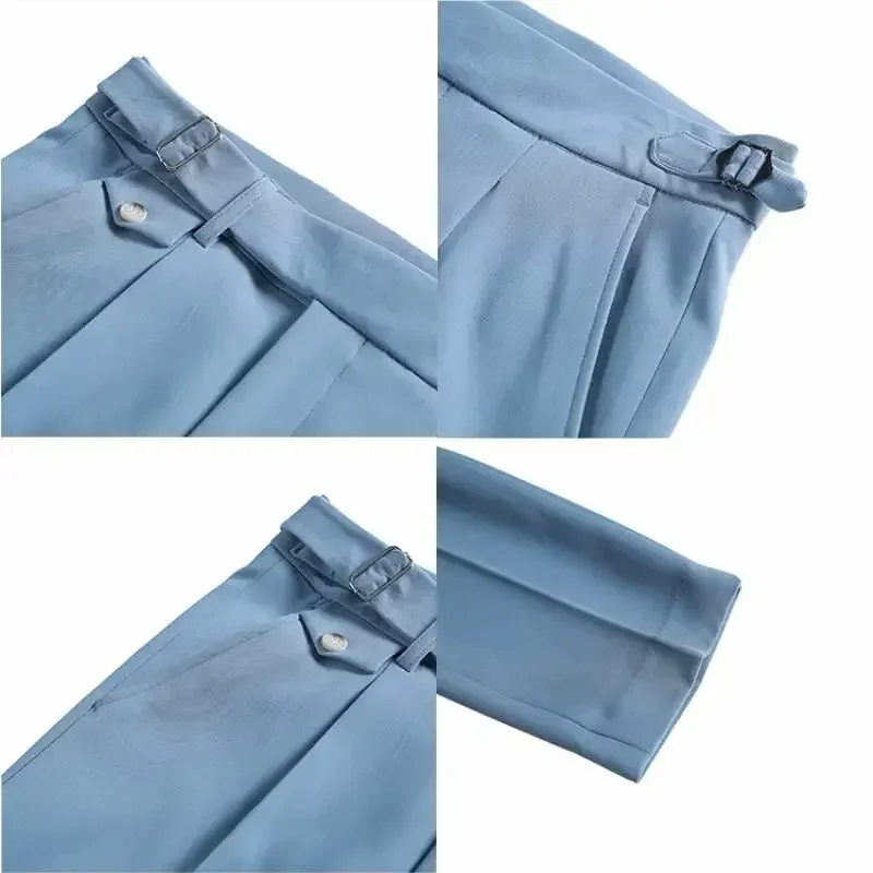 Men Suit Pants British Style Business Casual Solid Slim Fit Straight Dress Pants for Men Formal Trousers Clothing business pants suit pants