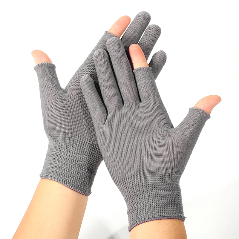 Men Driving Nylon Gloves Fishing Glove Mittens Anti-slip Touchscreen Fingerless Riding Sport Sewing Outdoor