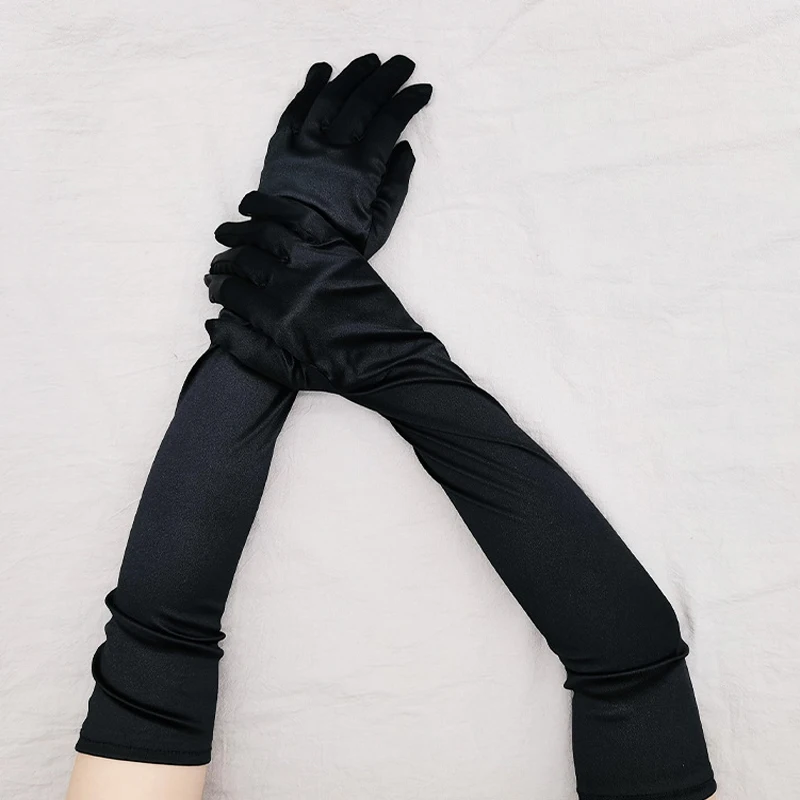 

Extended ceremonial gloves satin stretch satin gloves retro party cosplay ladies gloves fashion wedding gloves C027