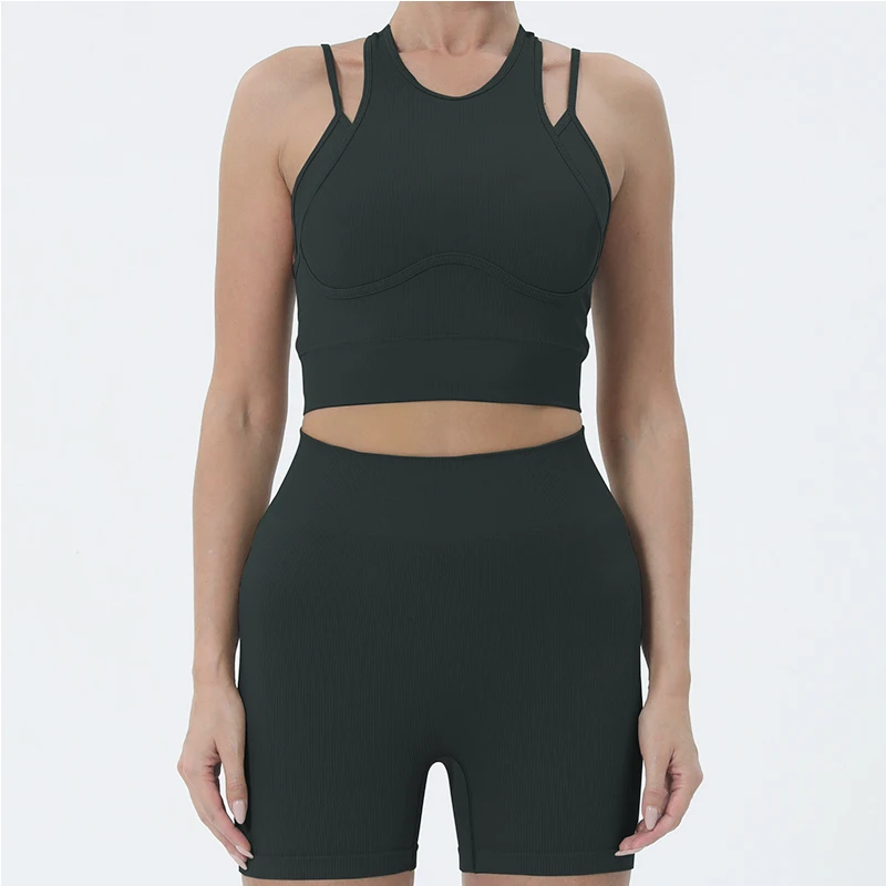 LMTD Yoga Sport Sets Fitness Sportwear Women 2 pieces Set Women's Tracksuit Sport Bra High Waist Leggings