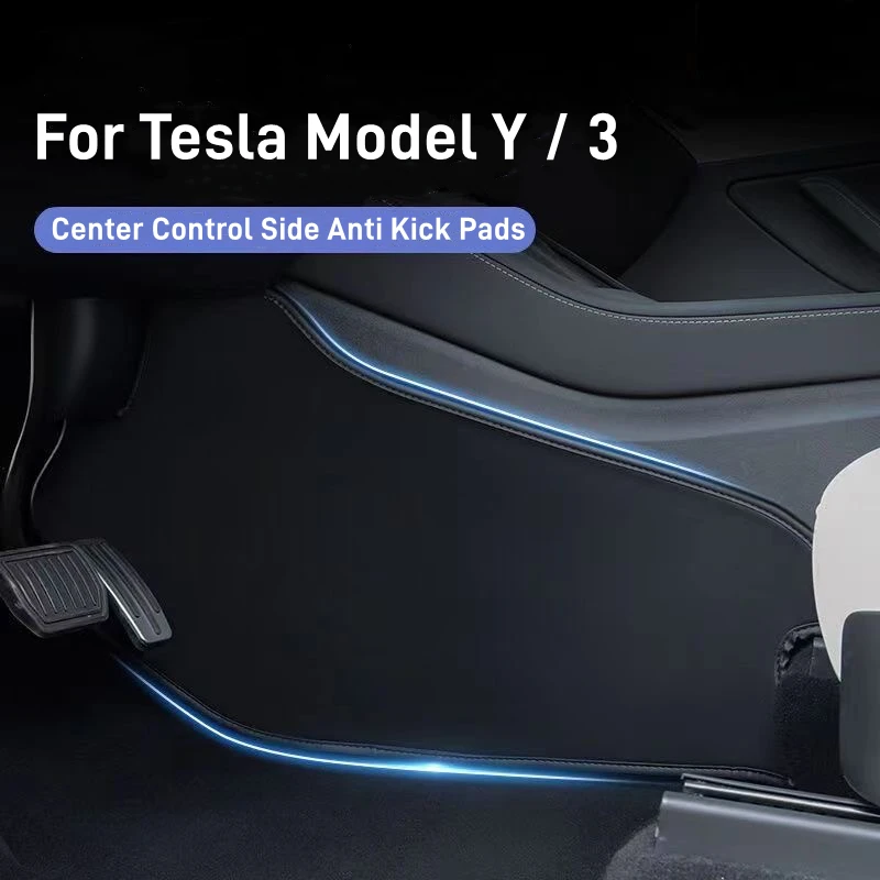 Car Console Pad For Tesla Model 3 / Y Leather Anti-kick Anti-dirty Pad