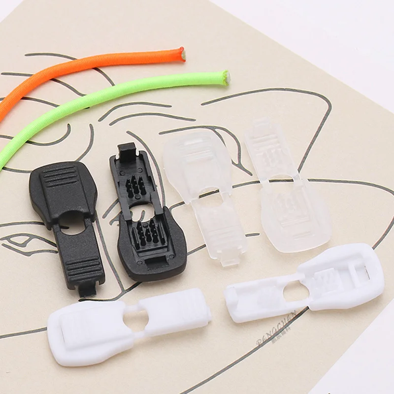 Zipper Pull Cord Ends Clip Lock Clamp Rope Paracord Tactical Backpack Bag Sportswear Shoelace Accessories Colorful Plastic 10pcs cord lock cord end lock