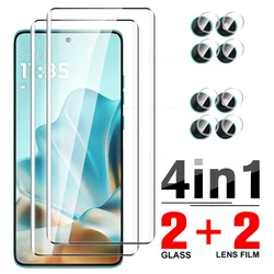 Enhanced Tempered Glass Case with Screen and Camera Lens Protector Film - 8-in-1 Protection Set for Edge 60 Fusion (4in1)