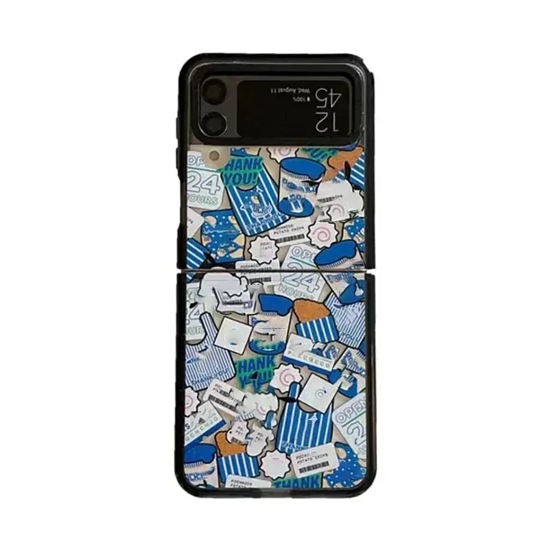 

Acrylic Black Border New Dog Phone Case for Samsung Galaxy Z Flip 5 4 3 Back Cover for ZFlip3 ZFlip4 ZFlip5 Hard Case Shell
