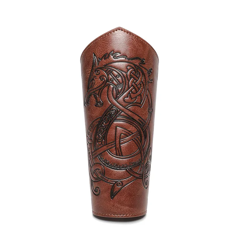 Medieval Leather Gauntlet Wristband Bracers - Unisex Arm Cuff Armor