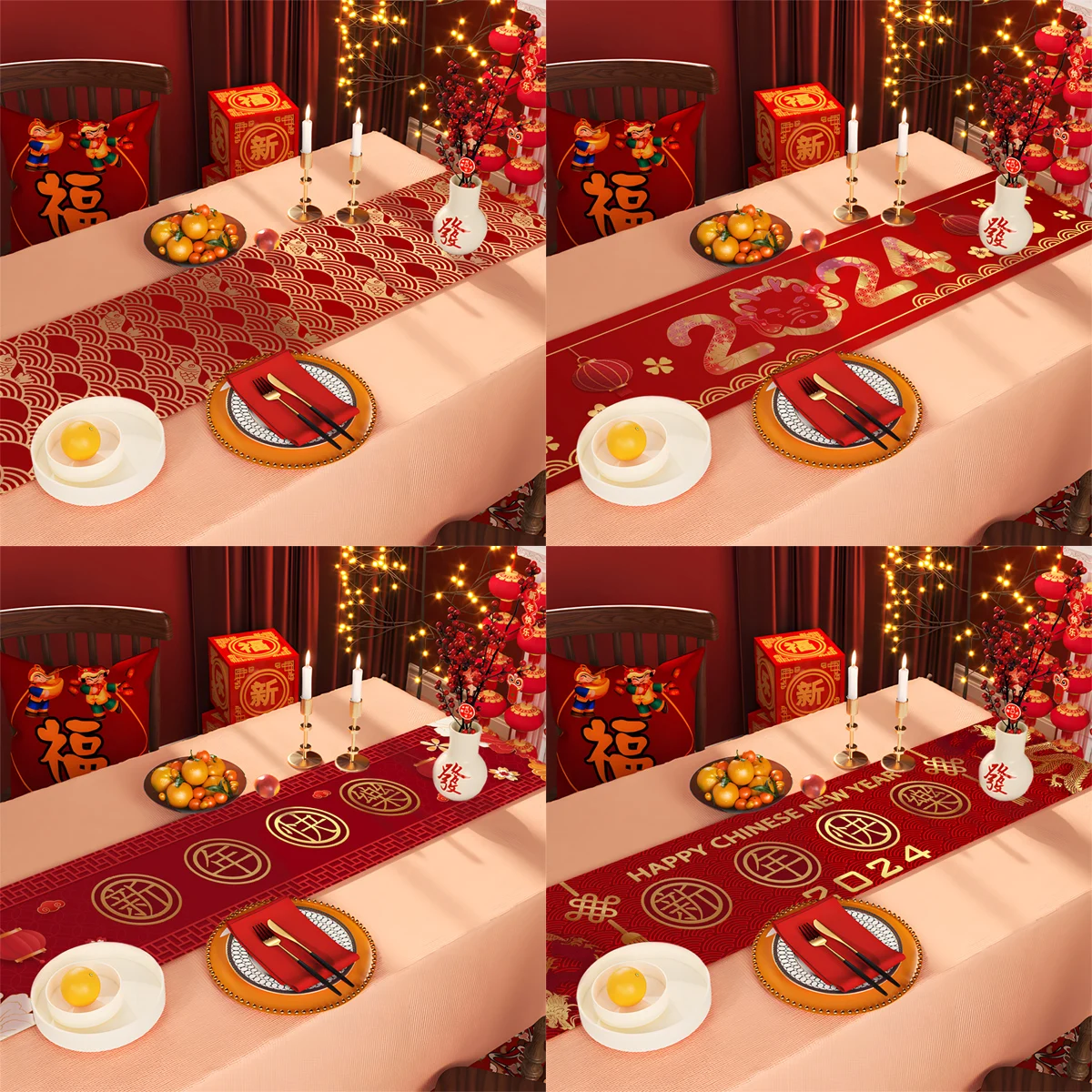 chinese new year table cloth