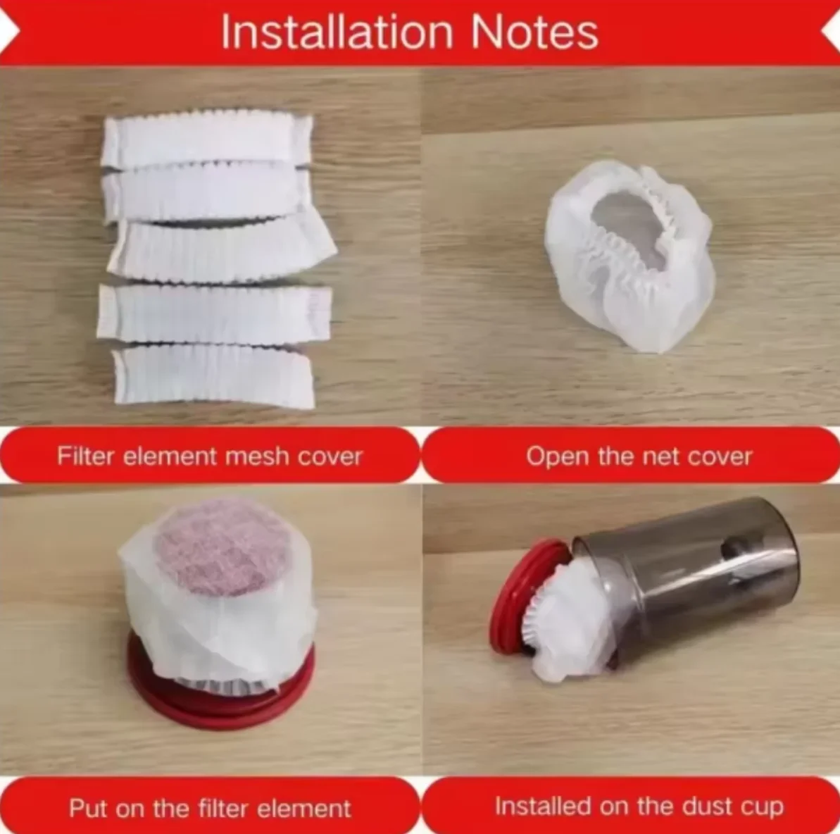 100Pcs Disposable Vacuum Cleaner Filter Element Universal Non-woven Filter Screen Sleeve Vacuum Cleaner Element