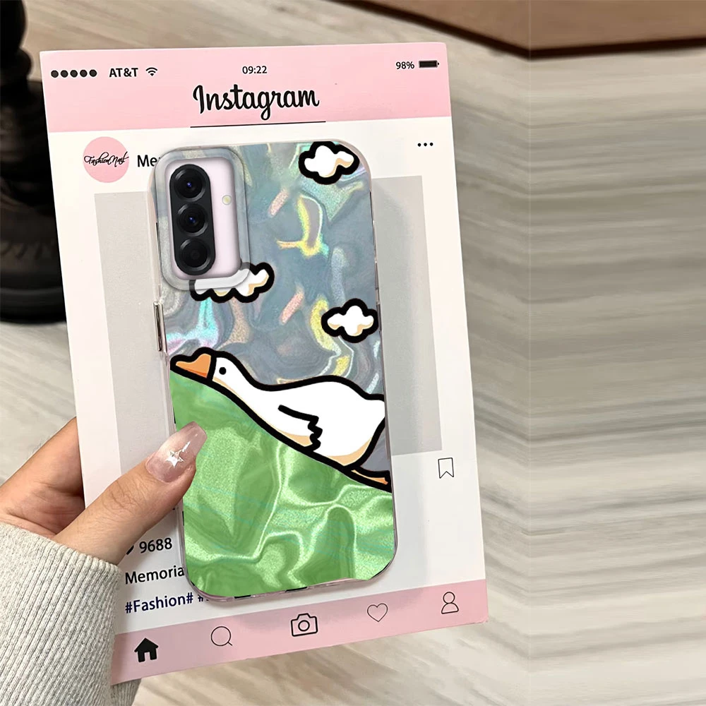 Adorable Cartoon Duck Cat Silicone Phone Case Back Cover