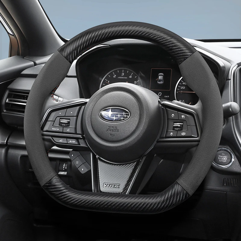 Passend für Subaru Wildleder Matte Carbon Fiber Texture Lenkradbezug Passend für Forester 2025 Sh Sj 2009 Impreza Legacy 2014 Levorg Xv Outback 2023 Wrx Sti Liberty Brz Solterra Ascent