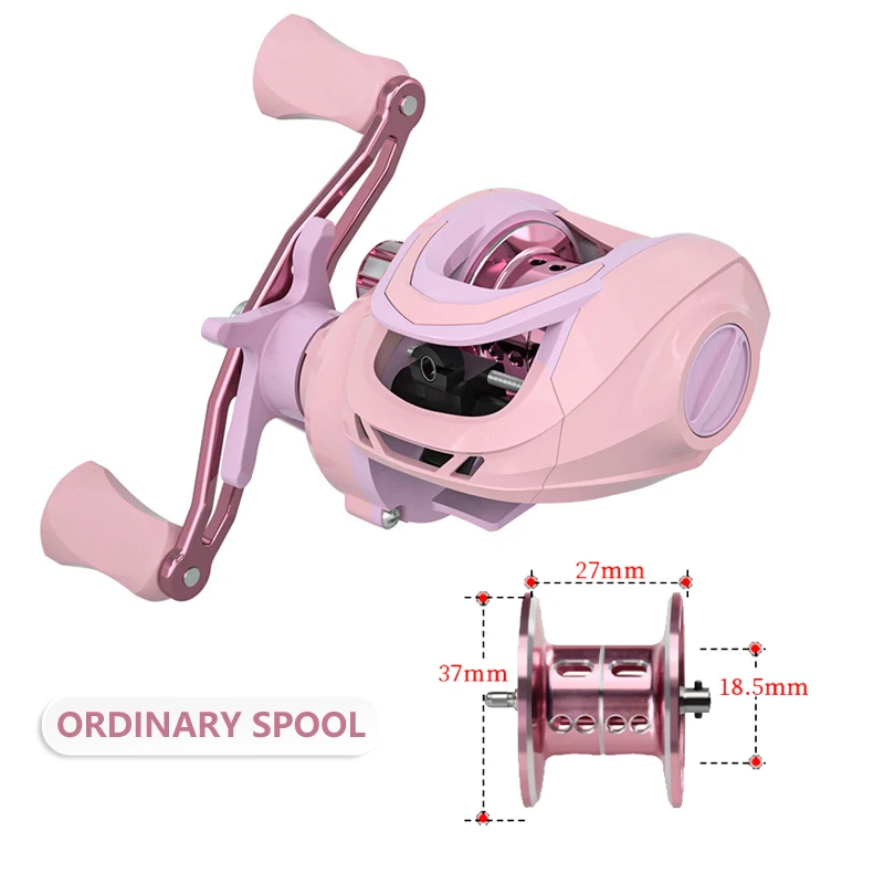 New Pink 3+1BB Magnetic Brake System Baitcasting Fishing Reel Gear Ratio  7.2:1 Left/Right Handed Ultra Light Fishing Wheel