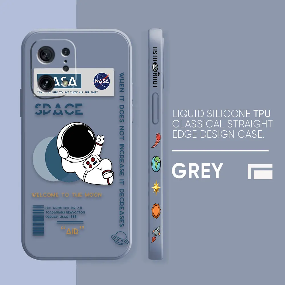 thumbnail image 1 of Funda para OPPO FIND X6 X3 REALME X7 X50 RENO 2 4Z 4 6 Lite 5Z 5F 4G 5G PRO Funda de silicona líquida divertido astronauta paseo espacial, 1 of 5