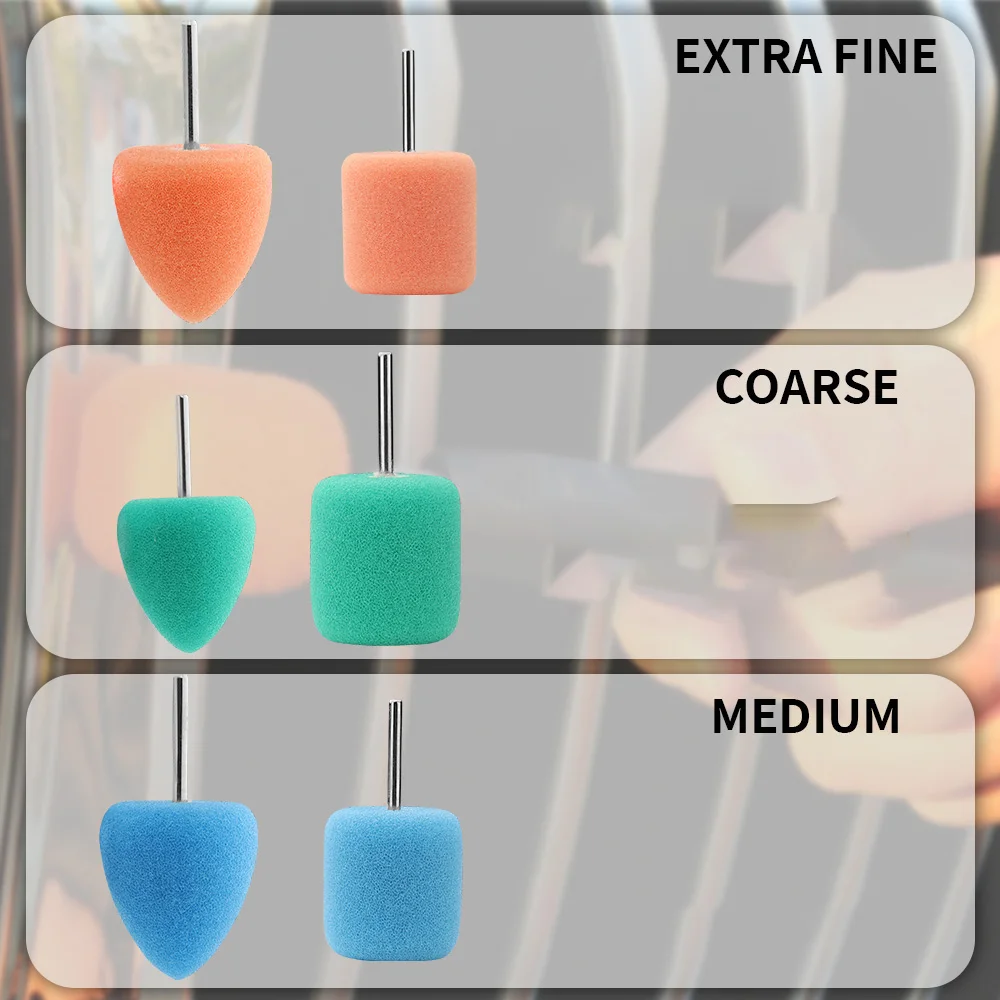 NuoDunco 6pcs /30pcs Set Mini Polishing Sponge Car Contour Detailing Polishing Pad for Dremel Rotary Metal Surface Cleaning Tool