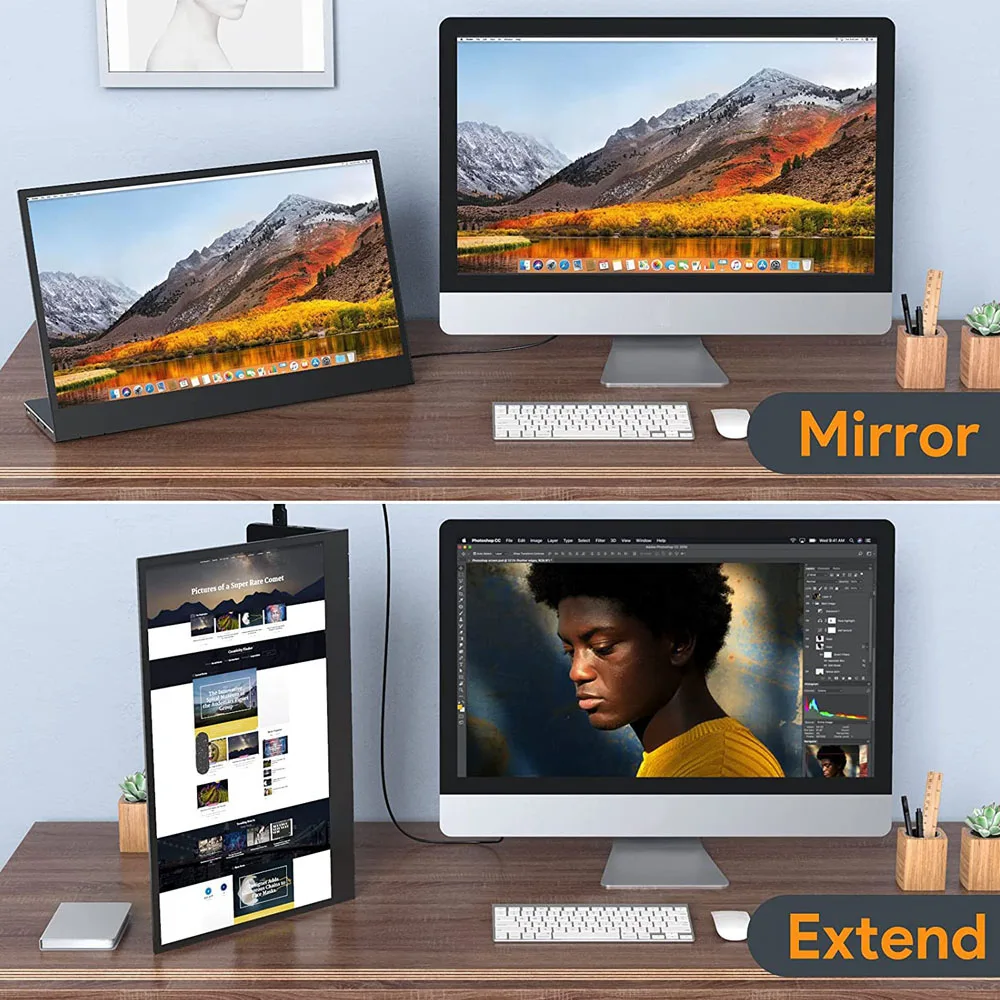 15.6 ġ ޴  HDR 1080P Ǯ HD IPS г Ŀ, ̽ ĵ Ÿ-C HDMI Ʈ Ʈ PC Ʈ 