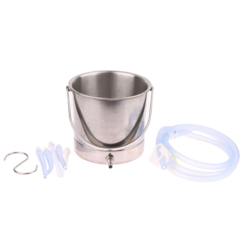 1.6L Stainless Steel Enema Bucket Kit-Easy Clean Colon Cleansing For Home Maintenance
