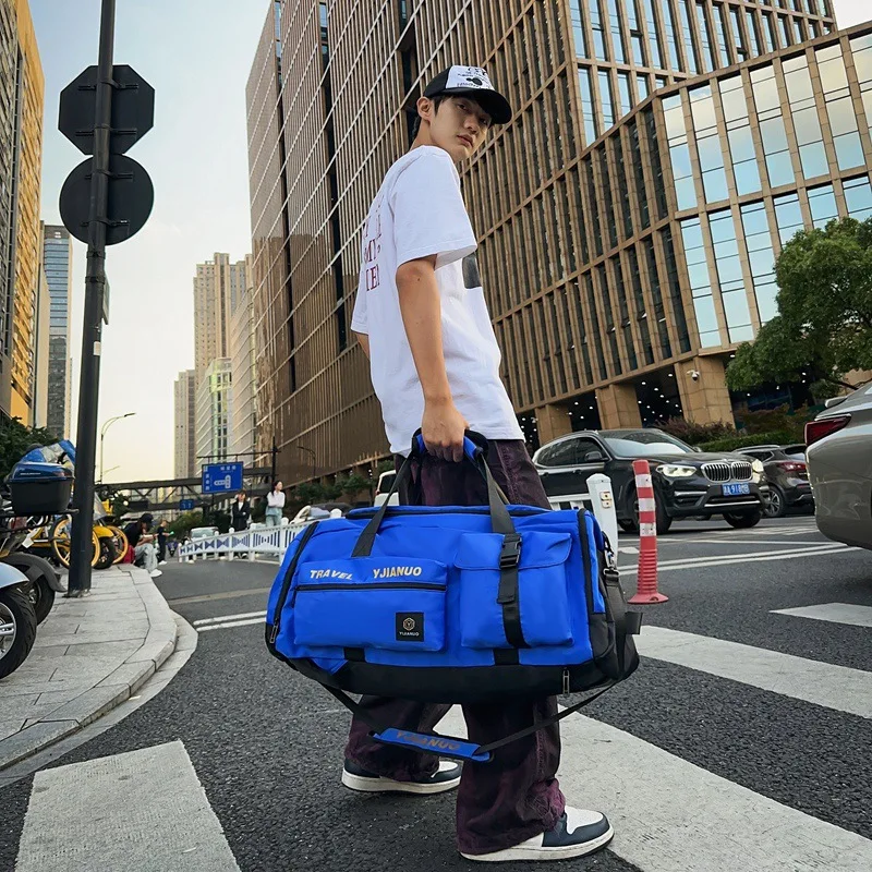 Borsa da viaggio di grande capacità, borsa da weekend, borsa da viaggio con scomparto per scarpe, borsa sportiva da fitness per donna, borsa a tracolla - immagine 4