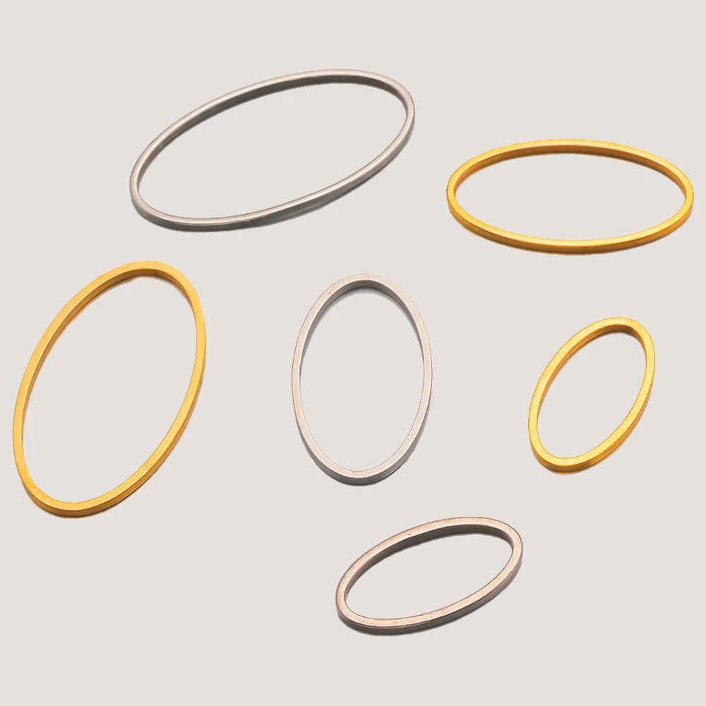 10 Stück Gold Edelstahl Oval Charms Ohrring Anhänger Geschlossener Ring Hohlharz Lünette Rahmenform für DIY Schmuckherstellung Zubehör