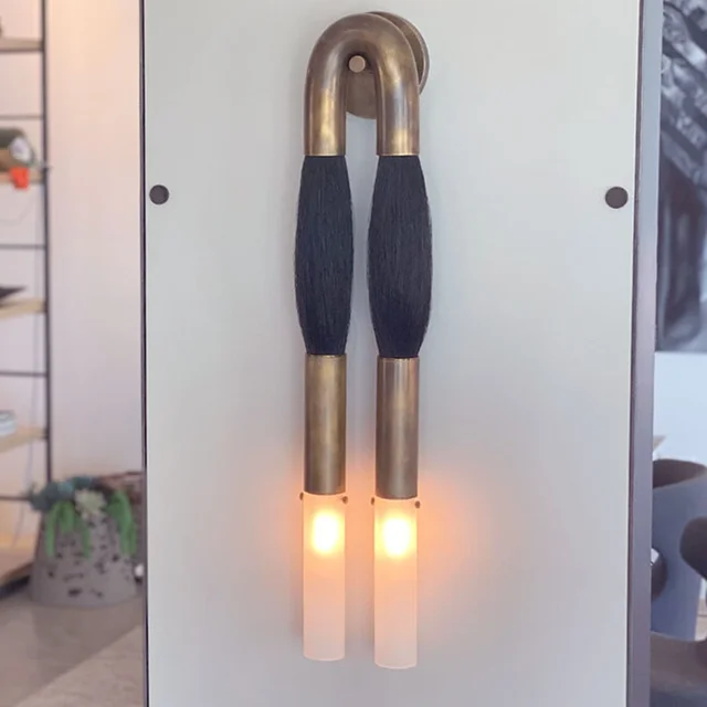 HORSEHAIR โคมไฟติดผนังเก่าทองเงินสีดําโลหะผ้า wabi sabi สําหรับห้องนอน Foyer ห้องนั่งเล่นโซฟา light 1