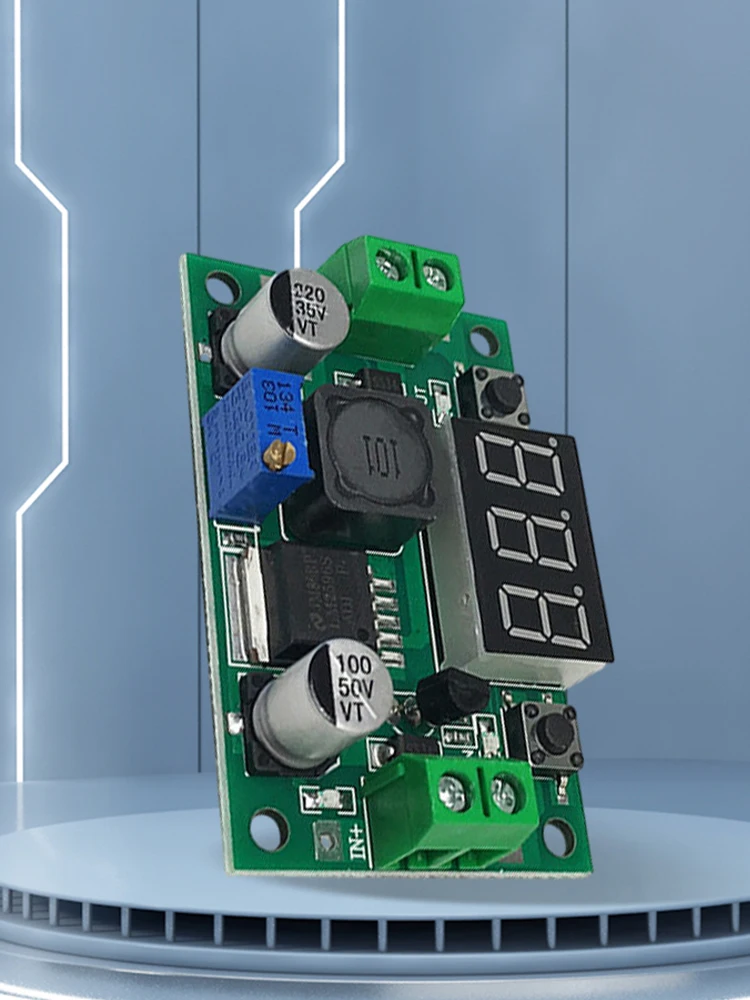 LM2596 DC-DC 벅 조정 가능 레귤레이터 모듈 4.5-40V  1.25-37V DC-DC 스텝다운 전원 공급 장치 모듈(LED 전압계 포함)