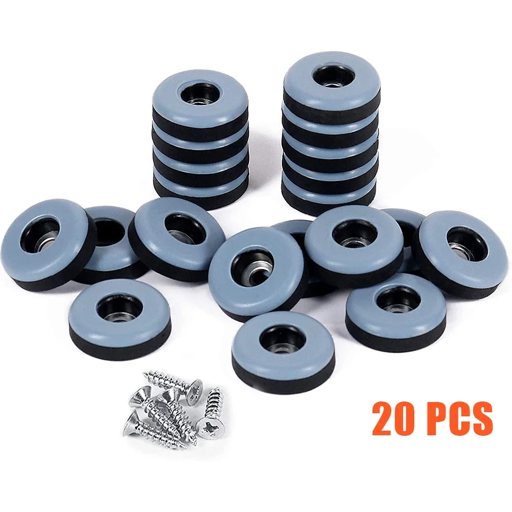 20pcs 헤비 듀티 가구 피트 슬라이더 발동기 침대 소파 테이블 이동 글라이더 고무 미끄럼 방지 의자 다리 피트 패드 소파 발 커버