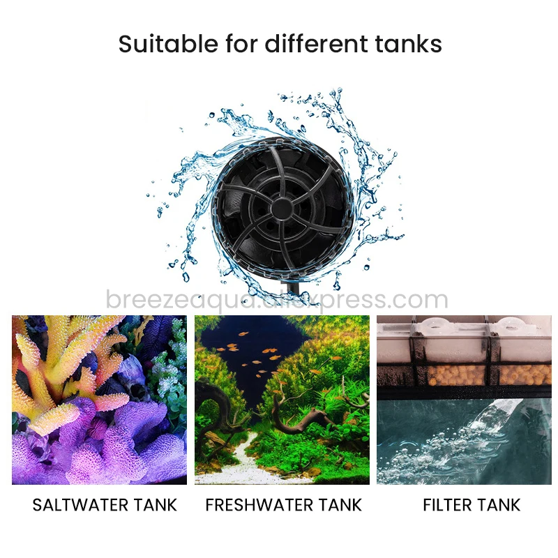 ZKSJ Eco Slim 6000/10000/15000/20000/25000 DC Mini Saltwater Fish Tank Aquarium Wavemaker Pump with Controller 4