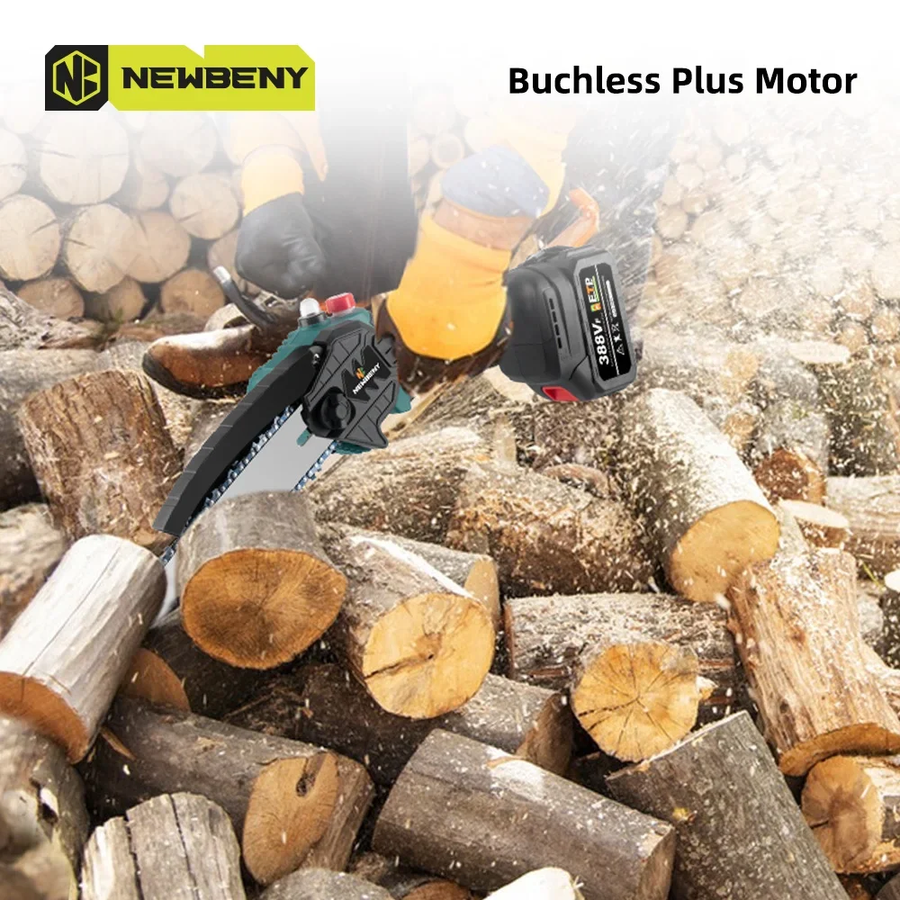 NEWBENY 8 Inch Brushless Electric Saw With Oiler Cordless Woodworking Garden Pruning Saw Power Tools For Makita 18V Battery 6