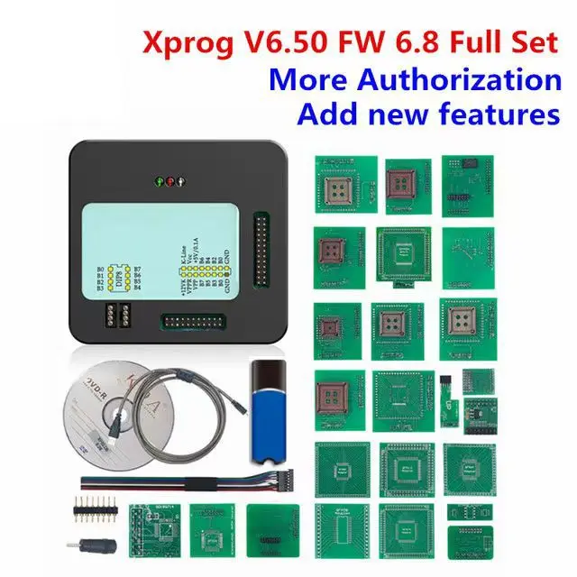 ПРОГРАММАТОР XProg-M V6.50/6,26/6,12 Xprog 5,84/5,55 для тюнинга автомобильных микросхем ECU, инструмент с полными адаптерами, USB-ключ, лучшее качество