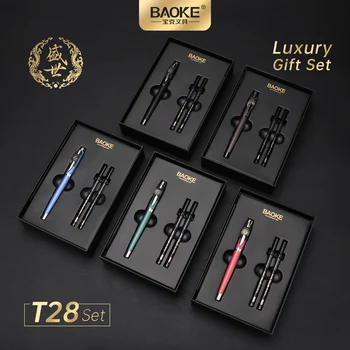 BAOKE T28 Coffret cadeau stylo roller 0,5 mm, comprend 1 stylo, 2 recharges, paquet exquis, stylos d'écriture lisses