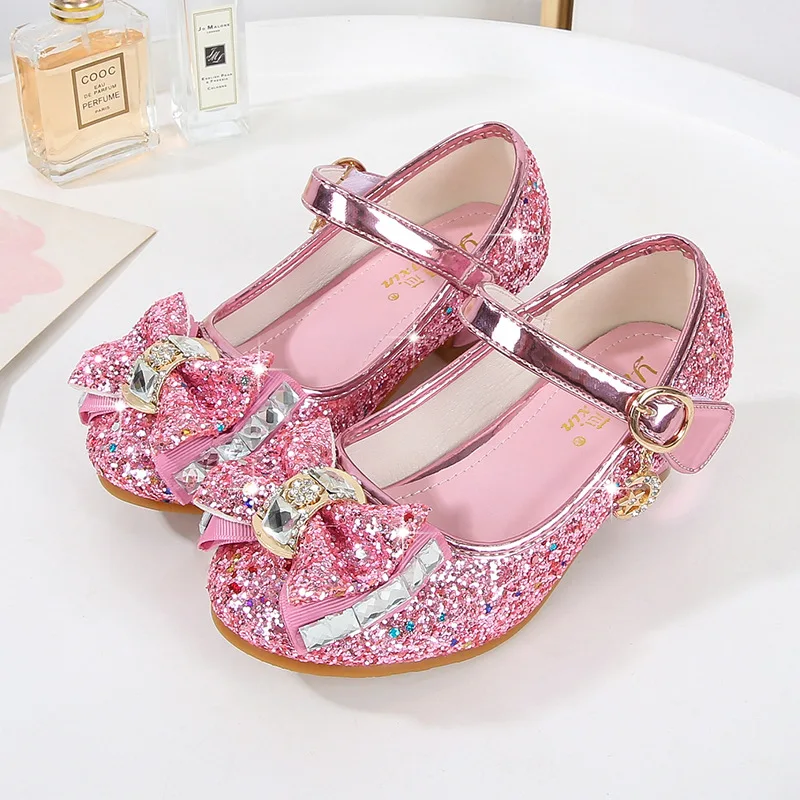 Princess Party Dress Up High Heels Shoes for Girls Kids Cosplay Wednesday Adams Black Sandals Pageant Graduation Ceremony Shoe 3