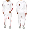 2024 Spring Autumn Men's WTF World Taekwondo Federation Logo Print Hooded Tracksuit+Drawstring Sweatpants Solid Color Sports Set 5