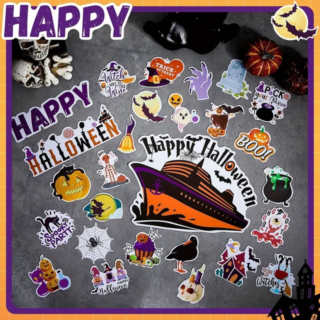 27 Pcs Halloween Cruise Door Magnets Decorations Funny Cruise Ship Door Magnets Magnetic Reusable Cruise Magnet for Halloween Ca 6