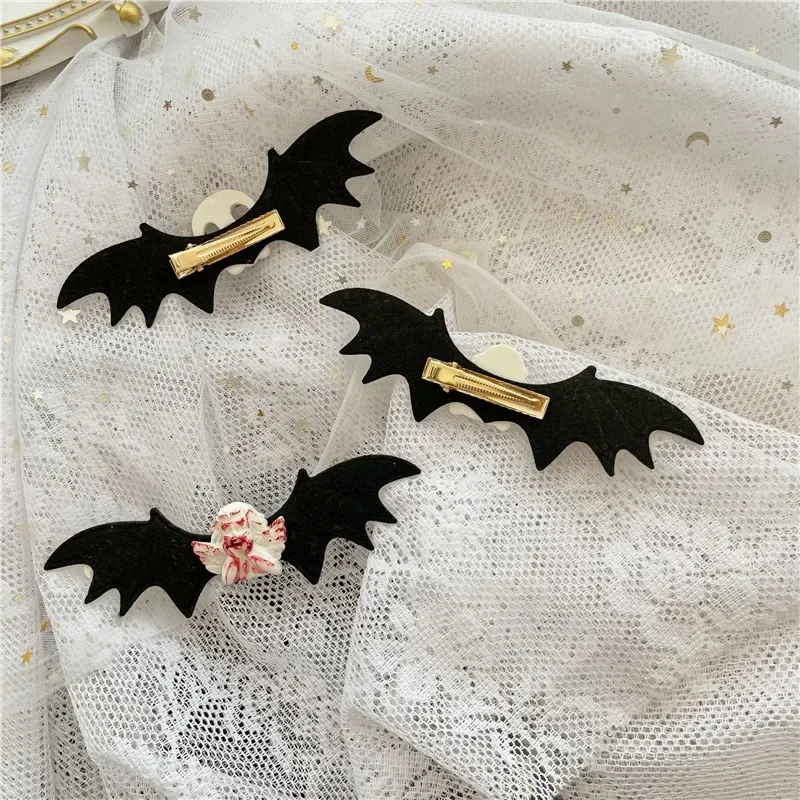 Gothic Haarnadeln Set – 2 Stück Mit Flügel & Totenkopf-Design, Perfekt Für Cosplay, Halloween & Punk-Style