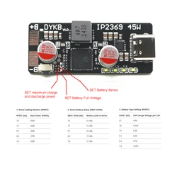 Enhanced Lithium Battery Charger with Type - C USB PD Fast Charging - 45W - Default 3S (IP2369 45W)