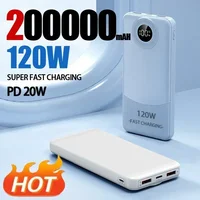 200000mah Super Fast Charging Power Bank 120w Ultralarge Capacity For Mobile Power External Battery For Iphone Samsung Hot Sale 1