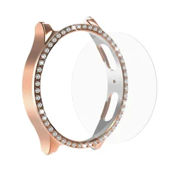 Elegant Diamond Bumper Case with Screen Protector for Galaxy Watch 5 40mm (Rose Gold)