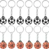 1PCS PVC Keychain for Car Key Sports Series Basketball Football Dumbbell Keyring Bulk Key Chain Accessories Christmas Free Gift 6
