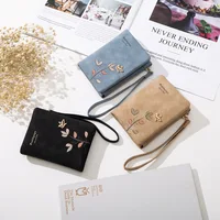 Fashion Fresh Flower Small Wallet Women Soft Leather Ladies Purses Designer Short Female Wallet Girl Cartera with Wristlet 1