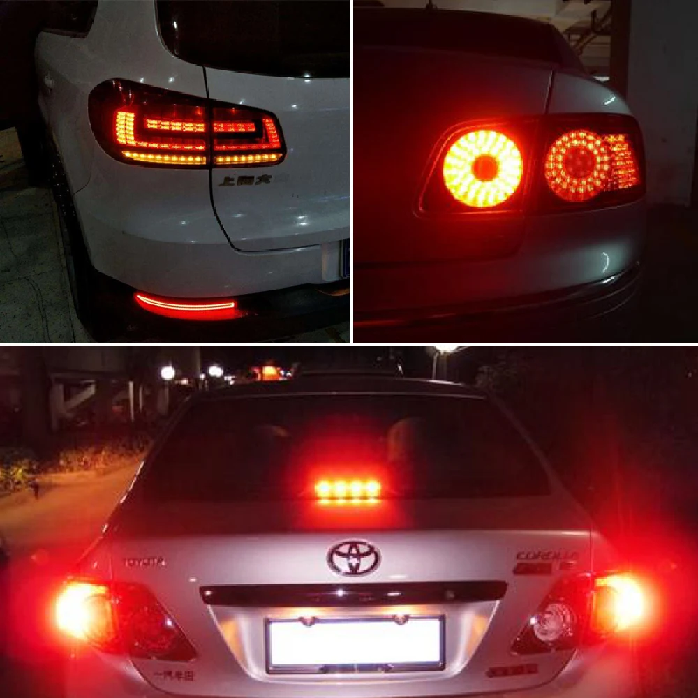 COB LED Bulbs Turn Signal Lights - 7000K White Car Reverse Backup Brake Lamps (1/4/10 PCS)