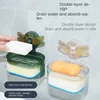 Butterfly Suction Cup Soap Dish Bathroom Wall-mounted Double-layer Drain Soap Dish Storage Rack Soap Rack 3