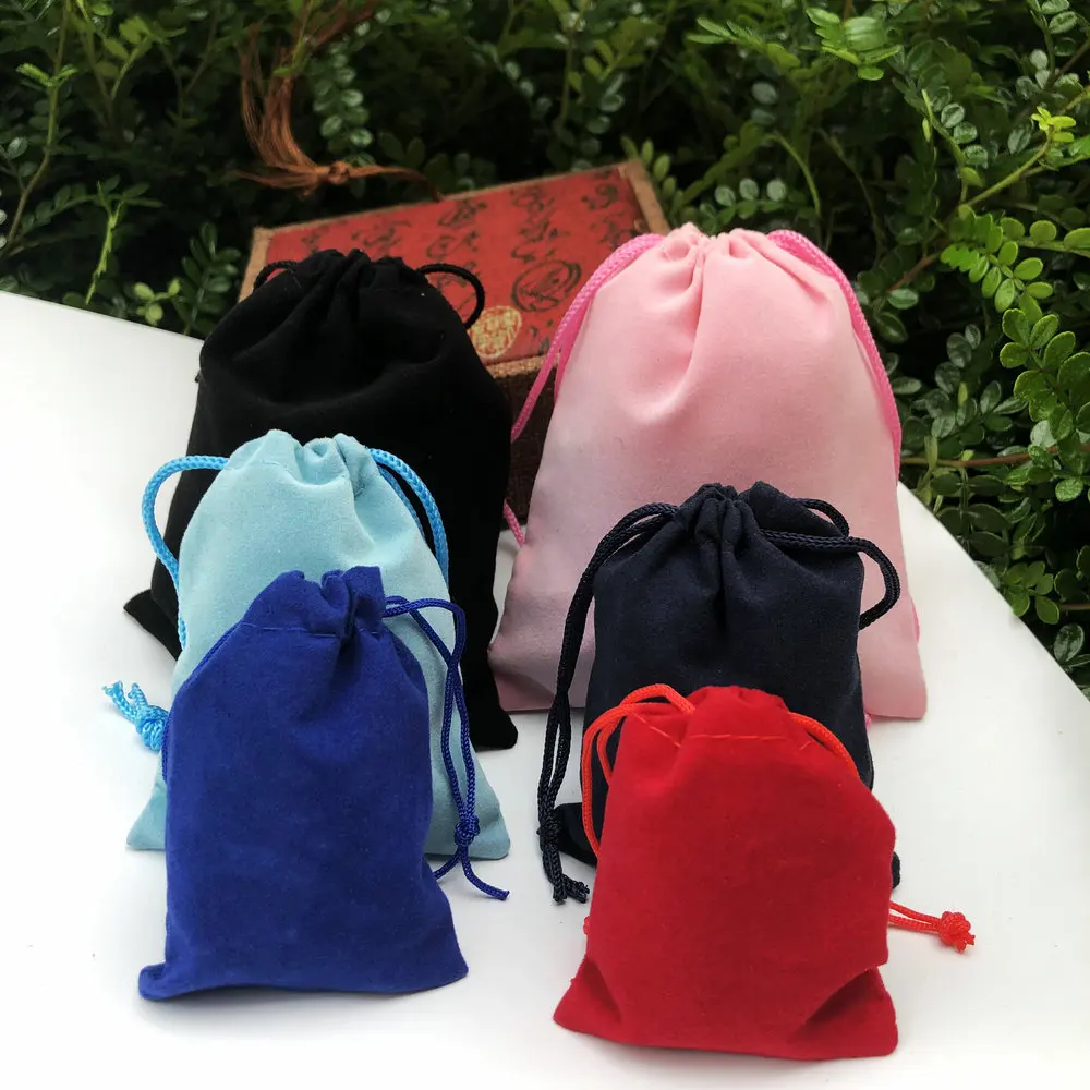 100pcs 7x9cm Velvet Drawstring /Jewelry Christmas/Wedding Gift