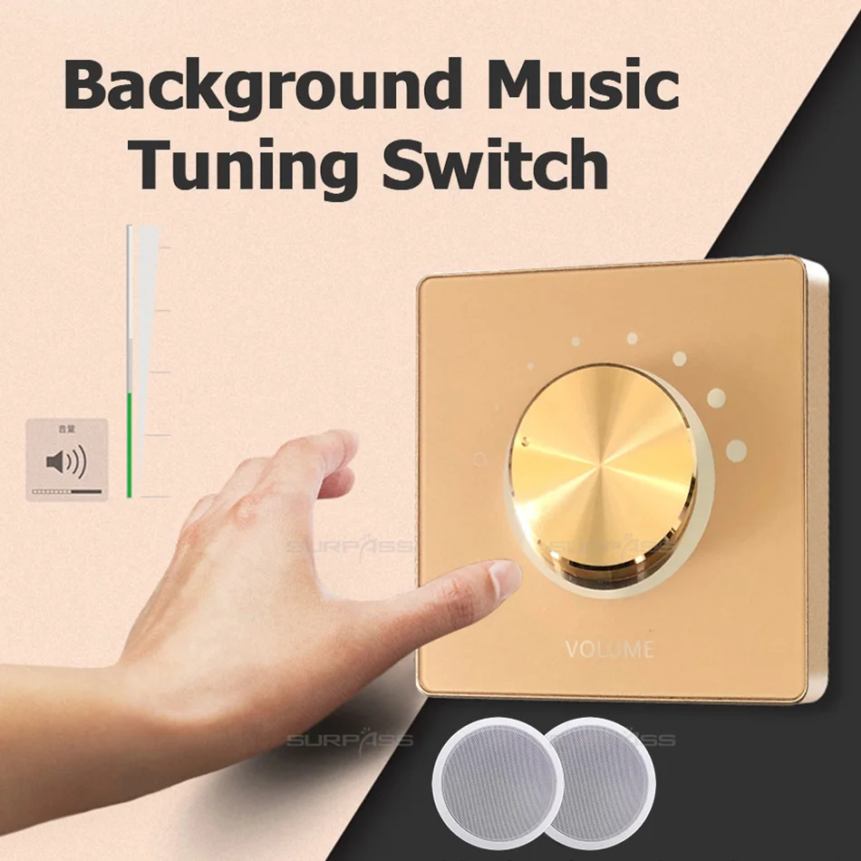 Smart Home 7 Grade Rotary Music Control Knob Tuning Switch Wall Panel Volume Adjust Controller for Indoor Bedroom Kitchen Store