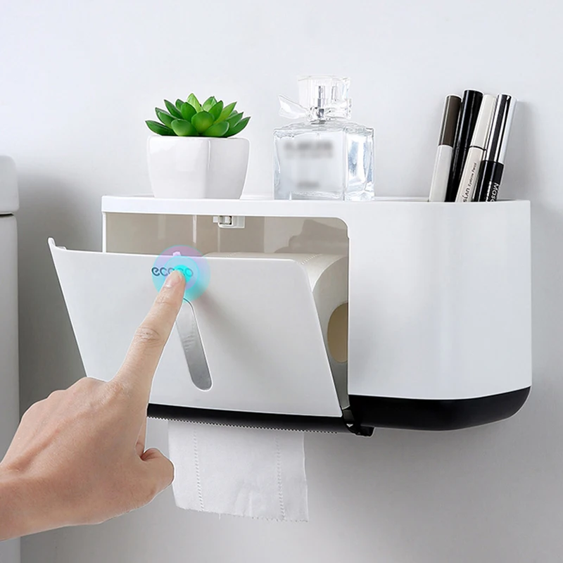 

Waterproof Tissue Box Wall Mounted Paper Roll Holder Dispenser Bathroom Storage Box Toilet Paper Holder Bathroom Accessories